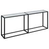 vidaXL Tavolo Consolle Marmo Bianco 180x35x75,5 cm in Vetro Temperato