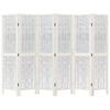 vidaXL Divisorio Ambienti 6Pannelli Bianco Legno Massello di Paulownia