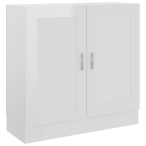 vidaXL Libreria Bianco Lucido 82,5x30,5x80 cm in Legno Multistrato