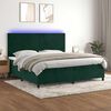 vidaXL Letto a Molle con Materasso e LED Verde Scuro 200x200cm Velluto
