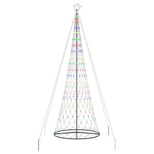 vidaXL Albero di Natale LED con 455 LED Multicolore 184.5 cm Metallo