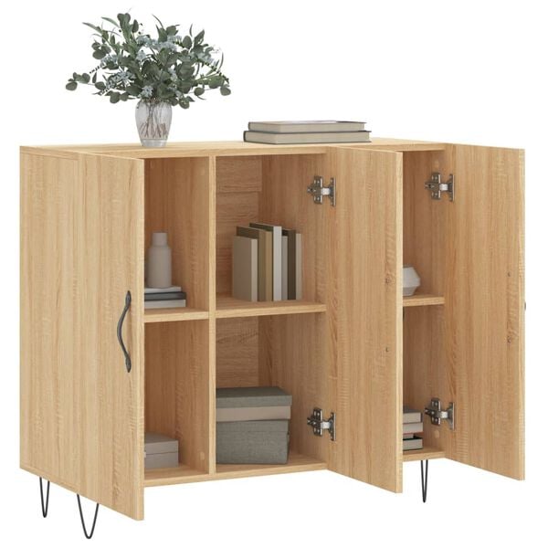 vidaXL Credenza Rovere Sonoma 90x34x80 cm in Legno Multistrato