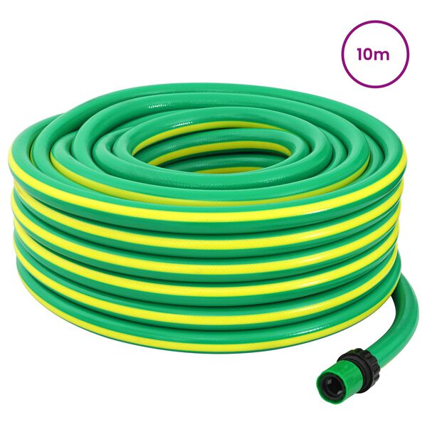vidaXL Tubo da Giardino 5-Ply Verde e Giallo 1 / 2'' 10 m PVC