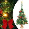 vidaXL Albero di Natale Preilluminato con Palline Verde 64 cm