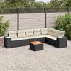 vidaXL Set Divani da Giardino con Cuscini 8 pz Nero in Polyrattan