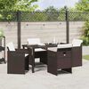 vidaXL Set da Pranzo per Giardino 5 pcs Marrone polyrattan