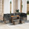 vidaXL Set Divano da Giardino con cuscino 10 pcs Grigio Poly Rattan
