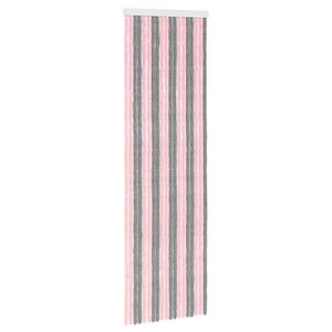 vidaXL Tenda per insetti in chenille Grigio Argento e Rosa 56 x 185 cm