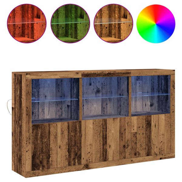 vidaXL Madia LED Legno vecchio 181,5 x 37 x 100 cm Legno multistrato
