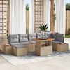 vidaXL Set Divano da Giardino 8 pcs Beige Poly Rattan