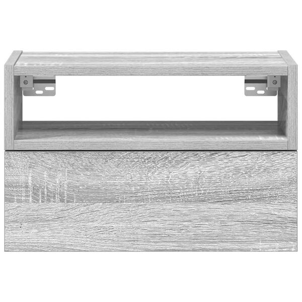 vidaXL Comodino a Muro Grigio Sonoma 45x26x28,5 cm