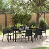 vidaXL Set da Pranzo per Giardino 7 pcs Nero