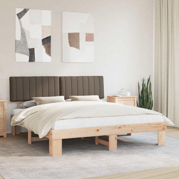 vidaXL Letto con Testiera Rivestita Talpa 180 x 200 cm Pino massello