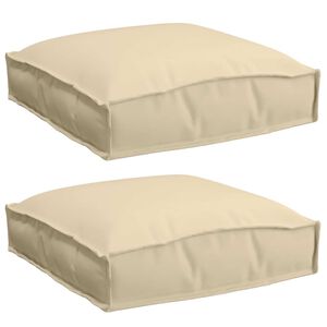 vidaXL Cuscino 2 pcs Beige 40 x 40 x 8 cm Tessuto Oxford