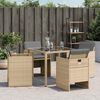 vidaXL Sedie da Giardino con Cuscini 4 pz Beige Misto in Polyrattan