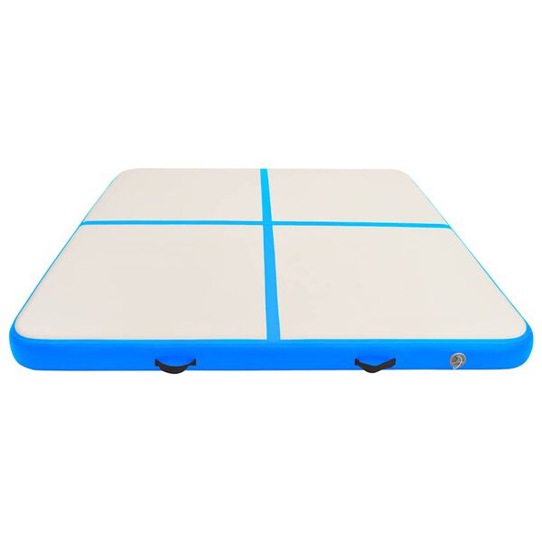 vidaXL Tappetino Ginnastica Gonfiabile con Pompa 200x200x10 cm PVC Blu