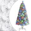 vidaXL Albero Natale Preilluminato Bianco 120 cm in Fibra Ottica