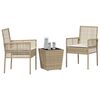 vidaXL Set Bistro da Giardino 3 pcs Beige Poly Rattan