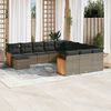 vidaXL Set Divani da Giardino 12 pz con Cuscini Grigio in Polyrattan