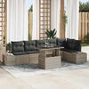vidaXL Set Divano da Giardino 7 pcs Grigio chiaro Poly Rattan
