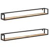 vidaXL Mensole a Muro 2 pz 160 cm in Legno di Mango Grezzo