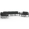 vidaXL Set Divani da Giardino 8 pz con Cuscini in Alluminio Antracite