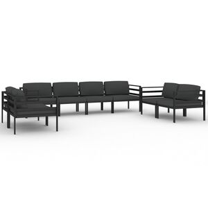 vidaXL Set Divani da Giardino 8 pz con Cuscini in Alluminio Antracite
