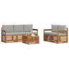 vidaXL Set divani con cuscino 6 pcs Grigio Naturale e Chiaro