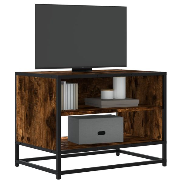 vidaXL Mobile TV Rovere Fumo 61x40x46 cm Legno Multistrato e Metallo