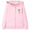 vidaXL Felpa con Cappuccio e Cerniera da Bambina Rosa Brillante 92
