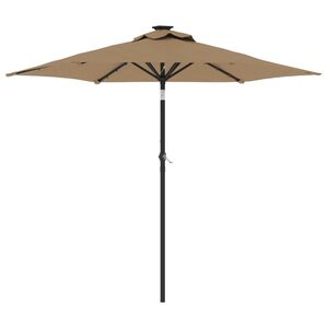vidaXL Ombrellone Giardino con LED Palo Acciaio Tortora 225x225x212 cm
