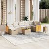 vidaXL Set Divano da Giardino 8 pz con Cuscini Beige in Polyrattan