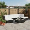 vidaXL Set Divani da Giardino 7 pz con Cuscini in Polyrattan Nero