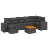 vidaXL Set Divani da Giardino con Cuscini 8 pz Nero in Polyrattan