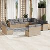vidaXL Set Divano da Giardino 13 pz con Cuscini Beige Misto Polyrattan
