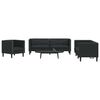 vidaXL Divano per Soggiorno 3 pcs Nero 194 x 74,5 x 70,5 cm