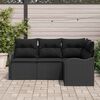 vidaXL Set Divano da Giardino Nero polyrattan