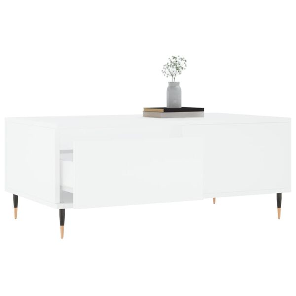vidaXL Tavolino da Salotto Bianco 90x50x36,5 cm in Legno Multistrato