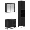 vidaXL Set di mobili per il bagno 3 pz Rovere Nero