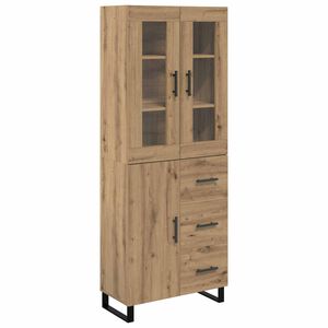 vidaXL Credenza 2 pcs Rovere artigianale Legno multistrato