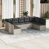 vidaXL Set Divano da Giardino 9pz con Cuscini Grigio Chiaro Polyrattan