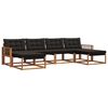 vidaXL Set di divani da esterno con cuscino 6 pcs Naturale e Nero