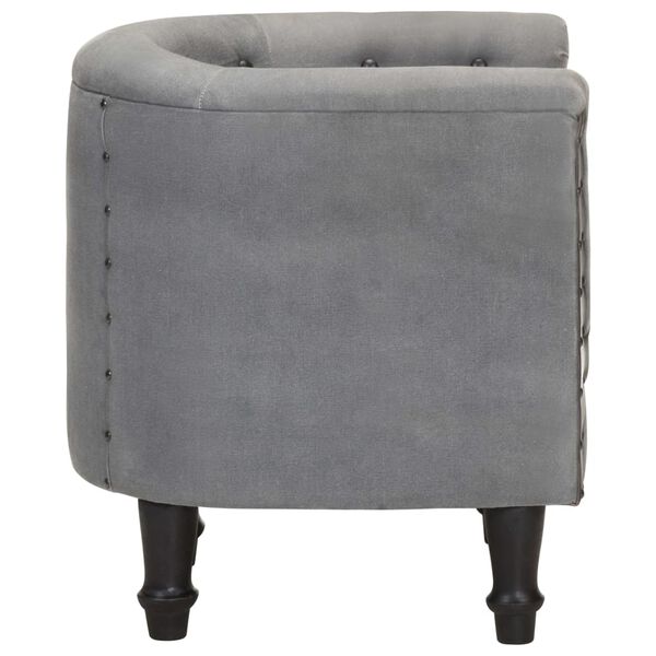 vidaXL Poltrona a Pozzetto Nera in Vera Pelle e Legno Massello Mango