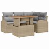 vidaXL Set Divano da Giardino 5 pz Beige Poly Rattan