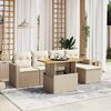 vidaXL Set Divano da Giardino 6 pz con Cuscini Beige in Polyrattan