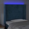 vidaXL Testiera a LED Blu Scuro 93x16x118/128 cm in Velluto