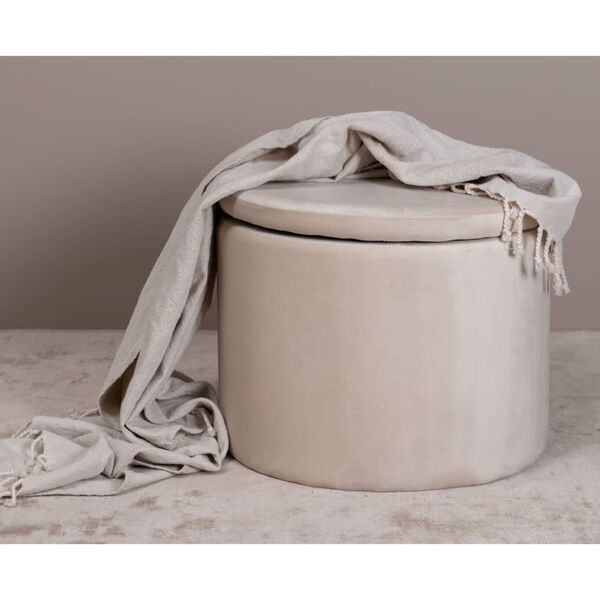 Venture Home Pouf Dunken 51x51x43 cm Velluto Beige