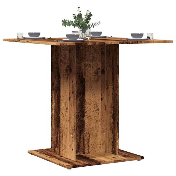 vidaXL Tavolo da Pranzo Legno Antico 80x80x75 cm in Legno Multistrato