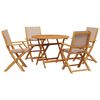 vidaXL Set da Pranzo da Giardino 5 pz Tortora Tessuto e Legno Massello