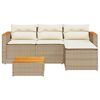 vidaXL Set Divano da Giardino 3 pz con Cuscini Beige in Polyrattan